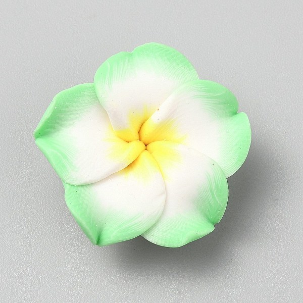 

PandaHall Handmade Polymer Clay Beads, Flower, Light Green, 10~11x25~26x25~26mm, Hole: 1.5mm Polymer Clay Flower