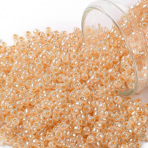

PandaHall TOHO Round Seed Beads, Japanese Seed Beads, (904) Ceylon Apricot, 11/0, 2.2mm, Hole: 0.8mm, about 1110pcs/10g Glass Gold