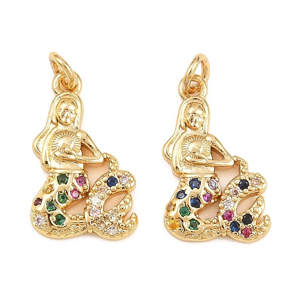 真鍮マイクロペーブカラフルな立方ジルコニアペンダント