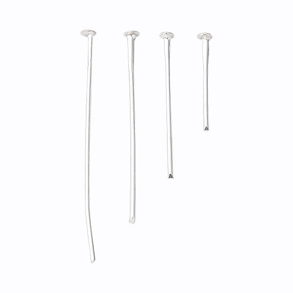 

PandaHall Iron Flat Head Pins, Silver Color Plated, about 1.6~5.0cm long, 0.7mm thick(21 Gauge), Head: 2mm Iron