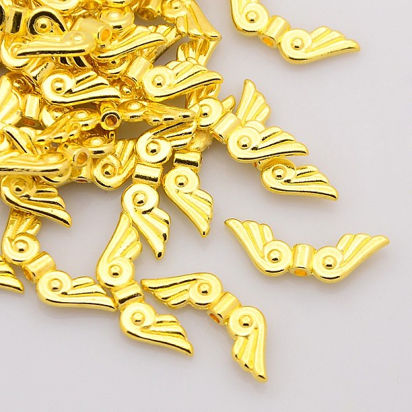 

PandaHall Tibetan Style Alloy Beads, Angel Wings, Lead Free & Cadmium Free, Golden, 21x7.5mm Alloy Wing
