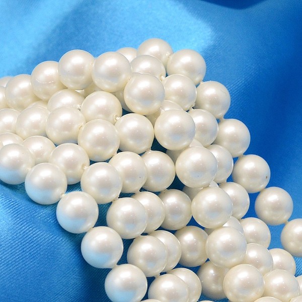 

PandaHall Round Shell Pearl Bead Strands, Matte Surface, Creamy White, 10mm, Hole: 0.8~1mm, about 40pcs/strand, 15.74 inch. Shell Pearl...