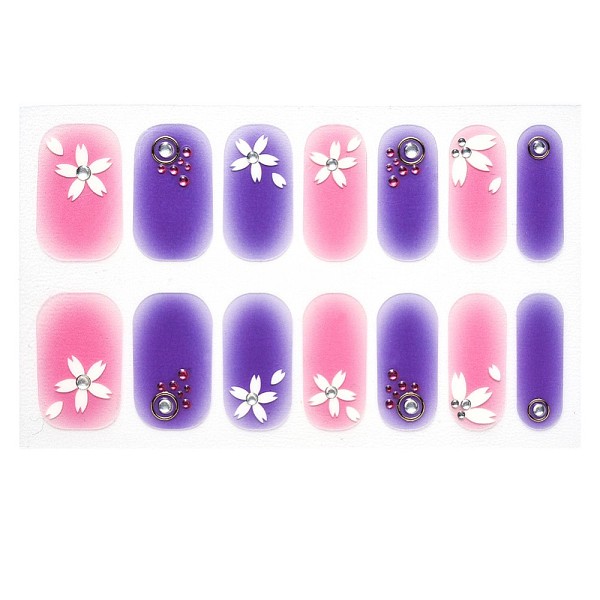 

PandaHall Full Cover Nombre Nail Stickers, Self-Adhesive, for Nail Tips Decorations, Slate Blue, 24x8mm, 14pcs/sheet Paper Flower