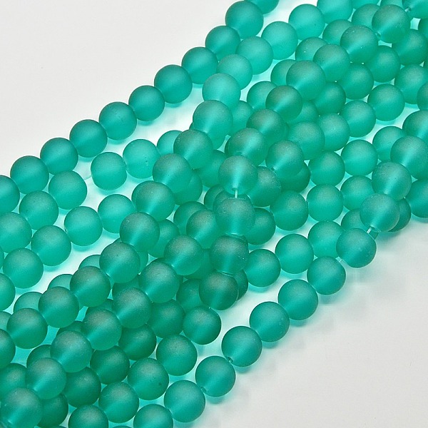 

PandaHall Transparent Glass Bead Strands, Frosted, Round, Light Sea Green, 10mm, Hole: 1.3~1.6mm, about 80pcs/strand, 31.4 inch Glass Round...