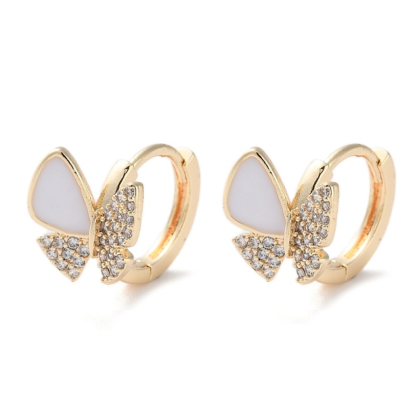 Boucles d'oreilles créoles en laiton zircon cubique micro pavé