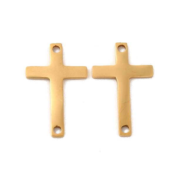 

PandaHall 201 Stainless Steel Connector Charms, Religion Cross Links, Golden, 17.5x11x1mm, Hole: 1.2mm 201 Stainless Steel Cross