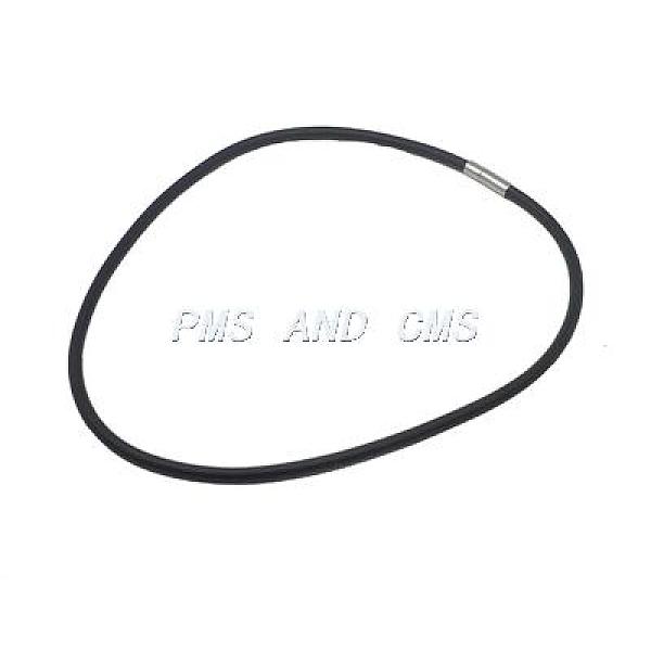 

PandaHall Rubber Necklace Making, with Brass Box Clasps, Black, 18.5 inch Synthetic Rubber Black