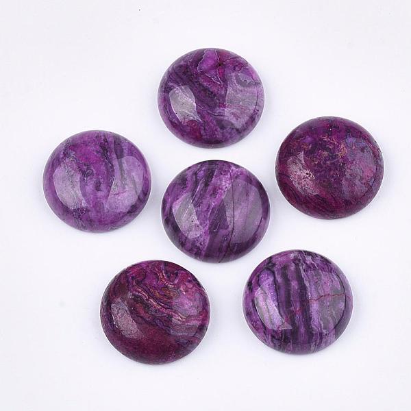

PandaHall Natural Ripple Jasper Cabochons, Dyed, Flat Round, Medium Orchid, 19.5~20x6~6.5mm Other Jasper Flat Round Purple