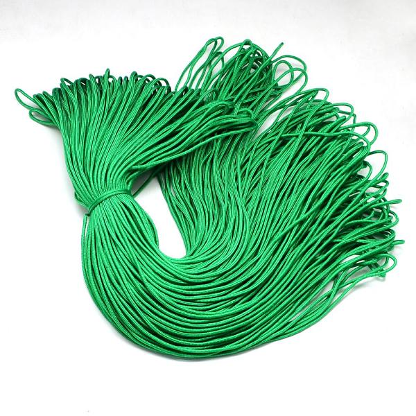 

PandaHall Polyester & Spandex Cord Ropes, 16-Ply, Green, 2mm, about 109.36 yards(100m)/bundle Polyester Green