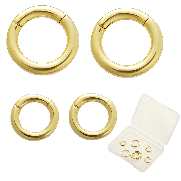 

PandaHall SUNNYCLUE 8Pcs 2 Styles Brass Twister Clasps, Long-Lasting Plated, Round Ring, Real 18K Gold Plated, 10~14x2~2.5mm, Inner Diameter...