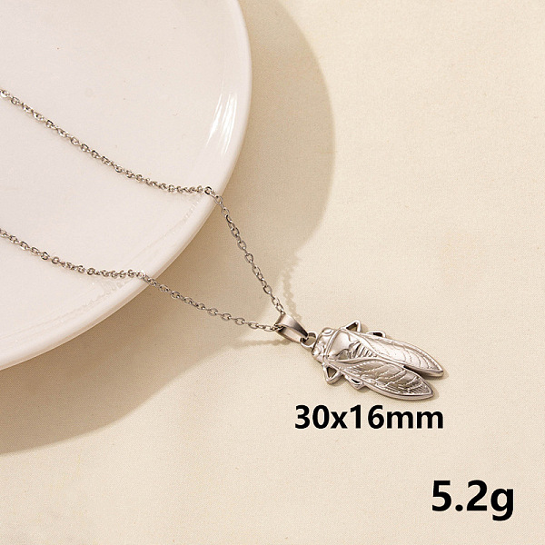 

PandaHall Stainless Steel Insect Pendant Necklace Unisex Jewelry Stainless Steel