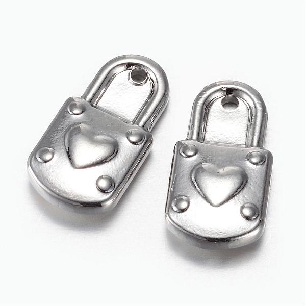 

PandaHall 201 Stainless Steel Pendants, Padlock with Heart, Stainless Steel Color, 17x9x3.5mm, Hole: 1.5mm 201 Stainless Steel Lock