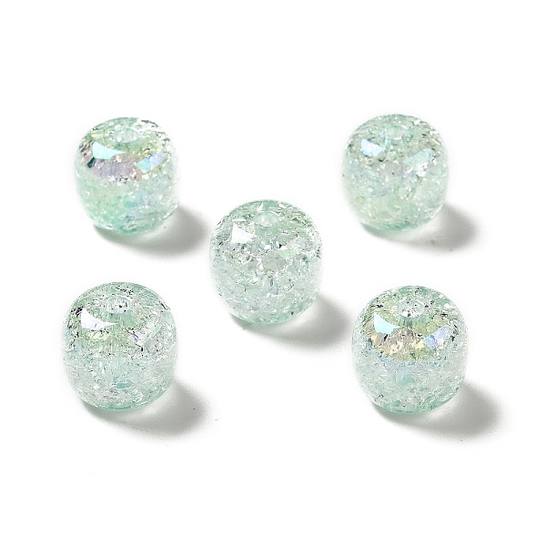 

PandaHall UV Plating Rainbow Iridescent Crackle Acrylic Beads, Column, Medium Aquamarine, 14x15mm, Hole: 3.2mm Acrylic Column