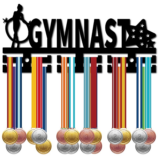 

PandaHall CREATCABIN Gymnast Medal Hanger Acrylic Display Medal Holder Rack Sports Hanging Athlete Awards Wall Mount Decor Over 40 Medals..., Black