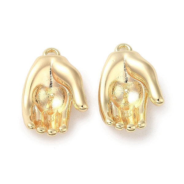 

PandaHall Brass Pendants, Buddha Hand Charm, Real 18K Gold Plated, 16x10.5x4mm, Hole: 1.2mm Brass Palm