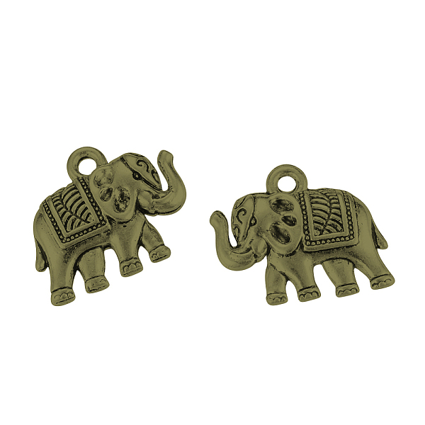 

PandaHall Tibetan Style Alloy Pendants, Elephant, Cadmium Free & Nickel Free & Lead Free, Antique Bronze, 17x19x5mm, Hole: 2mm, about...