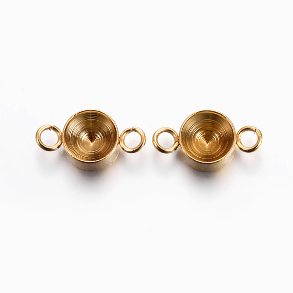 

PandaHall 201 Stainless Steel Connector Rhinestone Settings, Flat Round, Golden, Fit for 7mm rhinestone, 14x8x4mm, Hole: 1.8mm 201 Stainless...