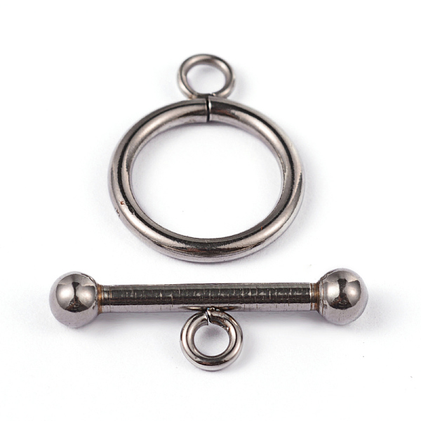 

PandaHall 304 Stainless Steel Ring Toggle Clasps, Stainless Steel Color, Ring: 21x16x2mm, Bar: 25x8x4mm, Hole: 3mm 304 Stainless Steel Ring