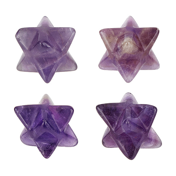 

PandaHall Natural Amethyst Home Display Decoration, Merkaba Star, 20.5x18.5x16.5mm Amethyst Star