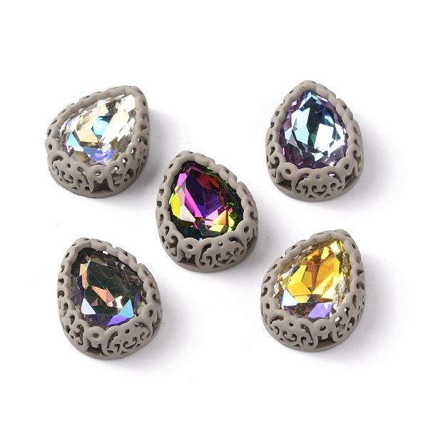 

PandaHall Sew on Rhinestone, Glass Rhinestone, with Brass Findings, Garments Accessories, Teardrop, Mixed Color, Gray, 16x12.5x6.5mm, Hole...