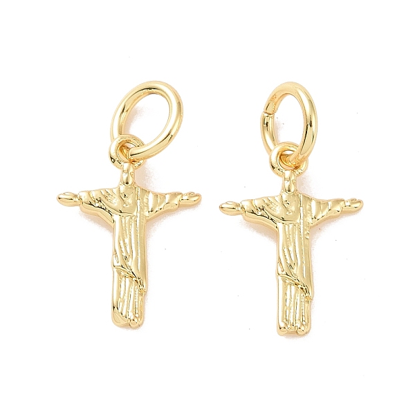 

PandaHall Rack Plating Brass Charms, with Jump Ring, Cadmium Free & Lead Free, Long-Lasting Plated, Crucifix Cross, Real 18K Gold Plated...