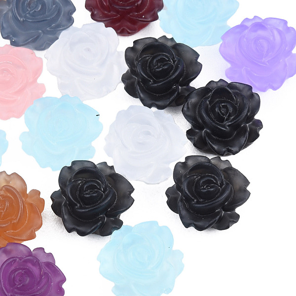 

PandaHall Transparent Resin Cabochons, Flower, Mixed Color, 7.5x7x4mm Resin Flower Multicolor
