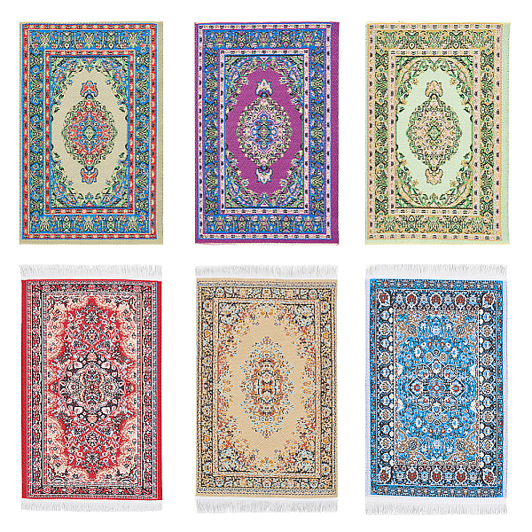 

PandaHall Olycraft 6Pcs 6 Styles Mini Cloth Turkey-Persia Carpet, for Dollhouse Accessories, Model Ground Decorations, Rectangle, Mixed..., Multicolor