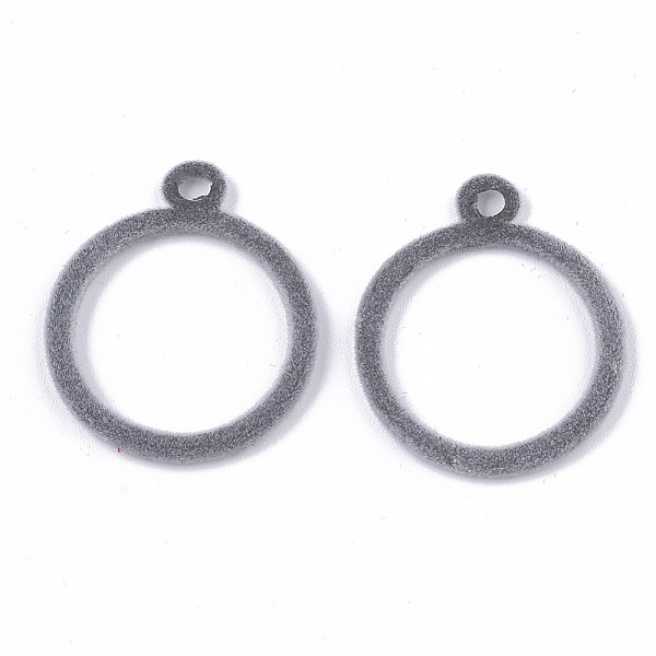 

PandaHall Flocky Alloy Pendants, Ring Round, Gray, 30x25x2mm, Hole: 3mm Alloy Ring Gray