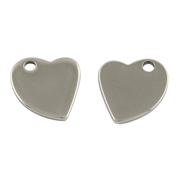 

PandaHall 304 Stainless Steel Heart Stamping Blank Tag Charms, Stainless Steel Color, 11x10x1mm, Hole: 2mm 304 Stainless Steel Heart