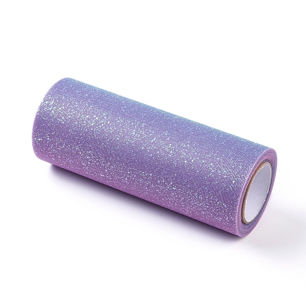 PandaHall Rainbow Glitter Netting Fabric Sparkling Tulle Roll, for DIY Craft Tutu Dress Party Table Decoration, Colorful, 15cm, about...