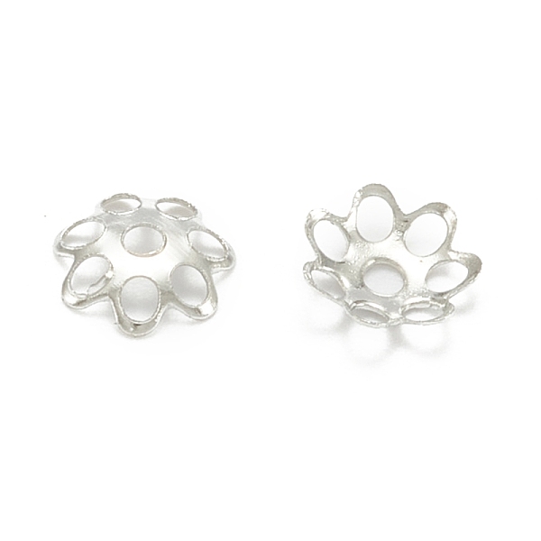 

PandaHall Iron Bead Caps, Cadmium Free & Lead Free, Flower, Multi-Petal, Platinum, 6x1mm, Hole: 1mm Iron
