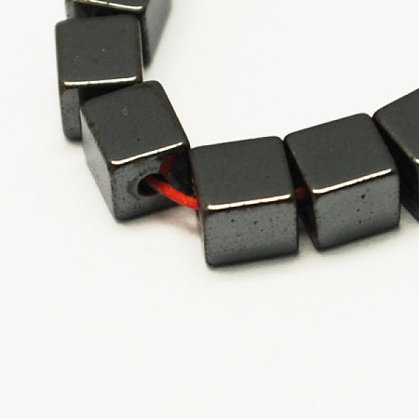 

PandaHall Non-magnetic Synthetic Hematite Beads Strands, Grade A, Cube, Black, 6x6x6mm Non-magnetic Hematite Cube Black