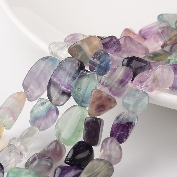 

PandaHall Nuggets Natural Fluorite Bead Strands, 9~15x8~12x5~8mm, Hole: 1mm, about 15.7 inch Fluorite Nuggets