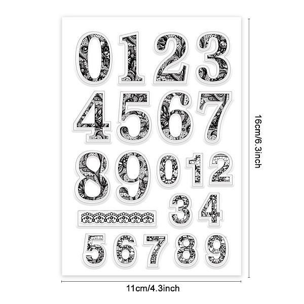 

PandaHall PH Lace Numbers Clear Stamps, Number 1~9 Silicone Stamps Transparent Seal Stamps Rubber Craft Stamps for Thanksgiving Christmas...
