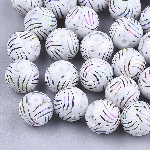 

PandaHall Electroplate Glass Beads, Round, Colorful, 8~8.5mm, Hole: 1.5mm Glass Others