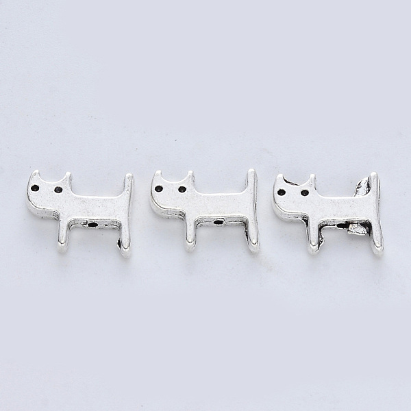

PandaHall Tibetan Style Alloy Beads, Cadmium Free & Lead Free, Cat, Antique Silver, 10.5x12.5x2.5mm, Hole: 1mm Alloy Cat Shape