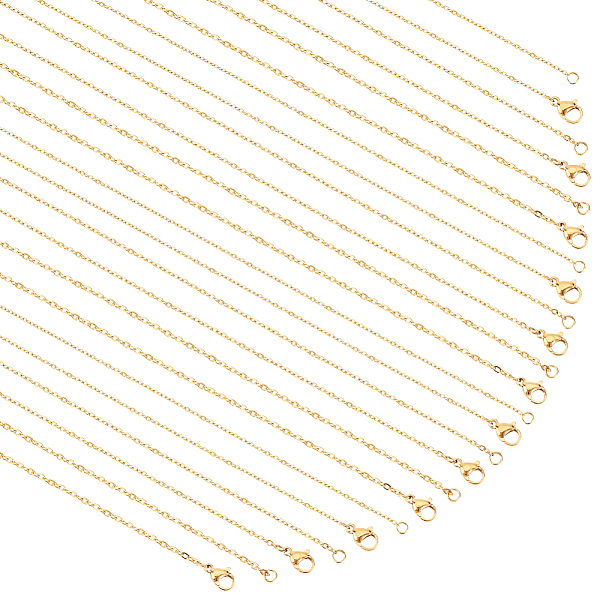

PandaHall PH 18K Gold Plated Cable Box Chain Necklaces Brass