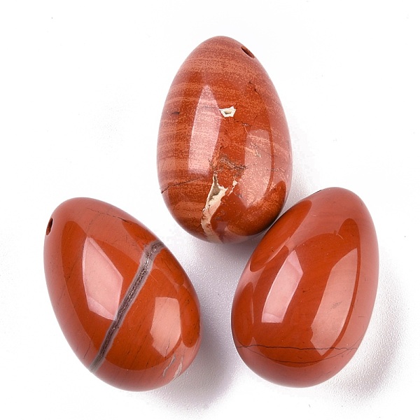 

PandaHall Natural Red Jasper Pendants, Easter Egg Stone, 45x30x30mm, Hole: 2.2mm Red Jasper Egg