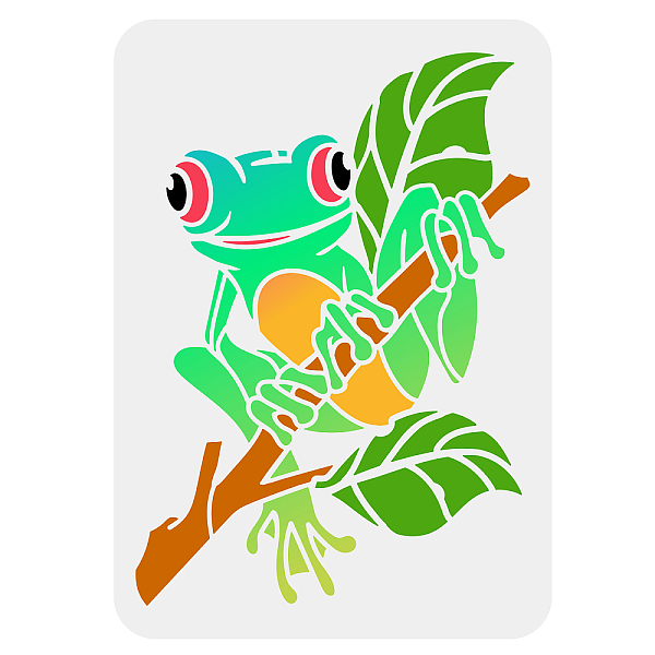 

PandaHall Plastic Drawing Painting Stencils Templates, for Painting on Scrapbook Fabric Tiles Floor Furniture Wood, Rectangle, Frog Pattern...