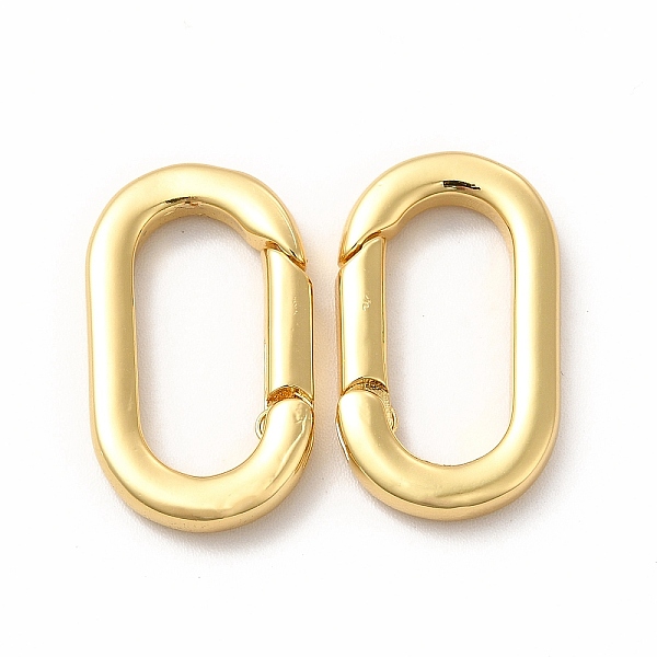 

PandaHall Rack Plating Brass Spring Gate Rings, Long-Lasting Plated, Cadmium Free & Lead Free, Real 18K Gold Plated, 23x13.5x3.5mm, Hole...