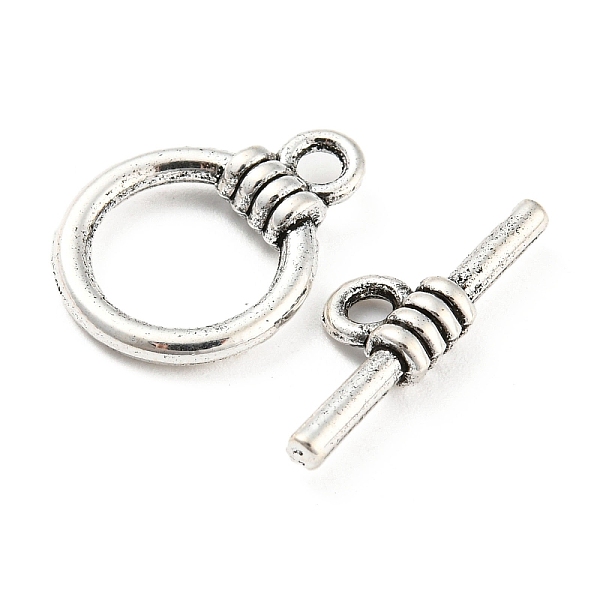 

PandaHall Tibetan Style Alloy Toggle Clasps, Cadmium Free & Lead Free, Ring, Antique Silver, Ring: 17x13x3.5mm, Bar: 19x7x3.5mm, Hole: 2mm...