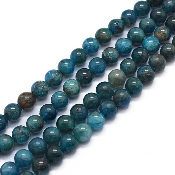 

PandaHall Natural Apatite Beads Strands, Round, 6mm, Hole: 1mm, about 64pcs/strand, 15.7 inch(40cm) Apatite Round