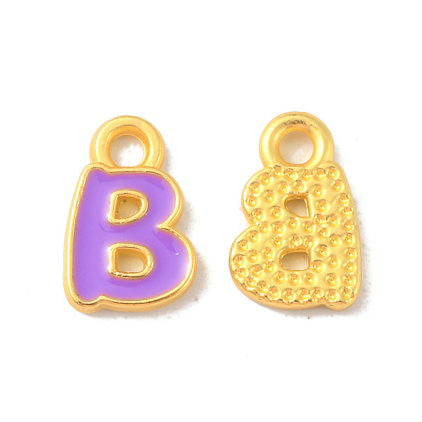 

PandaHall Alloy Enamel Pendants, Matte Gold Color, Letter Charm, Nickel Free, Letter B, 10x6.5x1.5mm, Hole: 1.6mm Alloy+Enamel Letter B