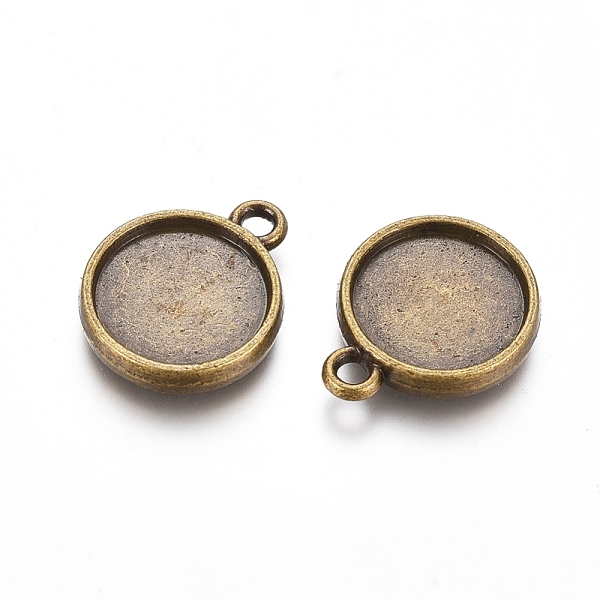 

PandaHall Tibetan Style Pendant Cabochon Settings, Plain Edge Bezel Cups, Double-Sided Tray, Flat Round , Lead Free & Nickel Free & Cadmium...