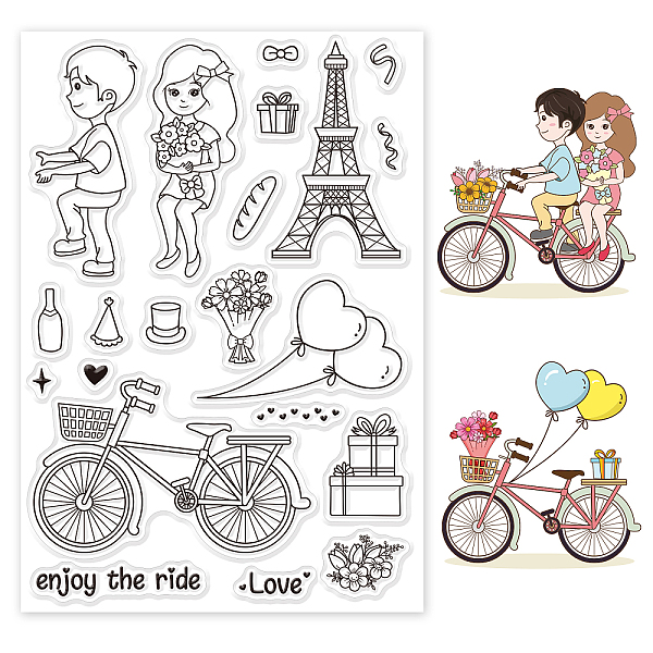 

PandaHall PVC Plastic Stamps, for DIY Scrapbooking, Photo Album Decorative, Cards Making, Stamp Sheets, Bicycle Pattern, 16x11x0.3cm Plastic...