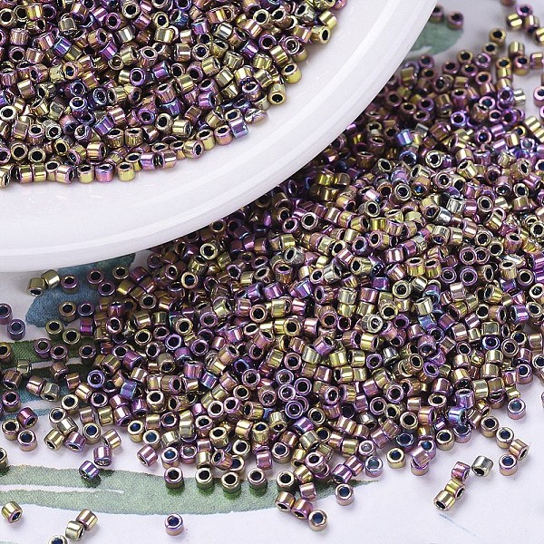 

PandaHall MIYUKI Delica Beads, Cylinder, Japanese Seed Beads, 11/0, (DB0541) Spectrum Gold(Palladium Plated AB), 1.3x1.6mm, Hole: 0.8mm..., Gray
