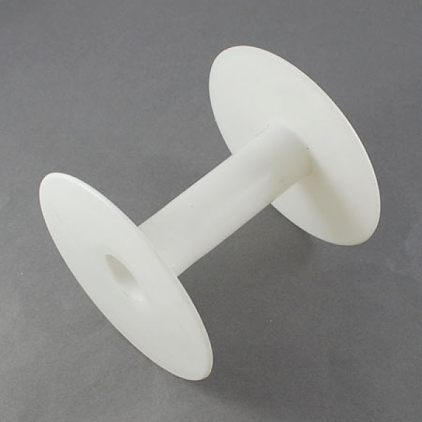 PandaHall Plastic Empty Spools for Wire, Thread Bobbins, White, 24x87mm Plastic White