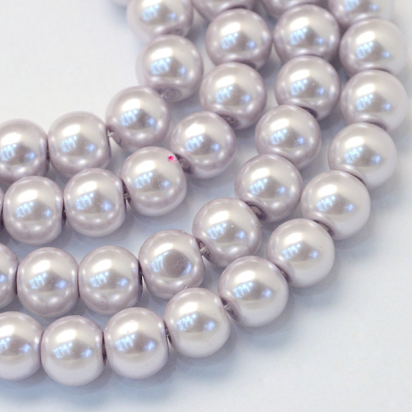 

PandaHall Baking Painted Pearlized Glass Pearl Round Bead Strands, Lavender, 4~5mm, Hole: 1mm, about 210pcs/strand, 31.4 inch Glass Round..., Purple