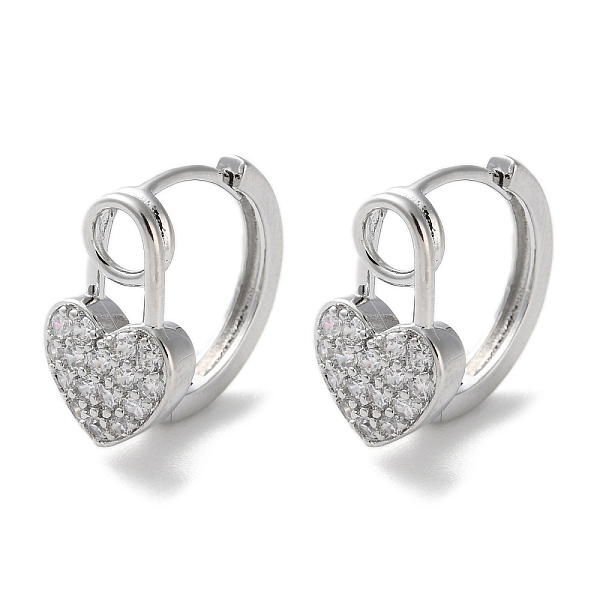 Boucles d'oreilles créoles en laiton zircon cubique micro pavé