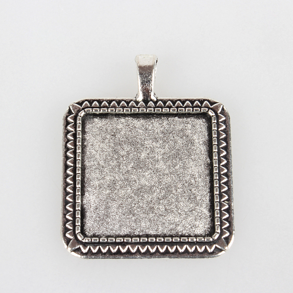 

PandaHall Vintage Tibetan Style Alloy Pendant Cabochon Bezel Settings, Cadmium Free & Lead Free, Antique Silver, Square Tray: 25x25mm...